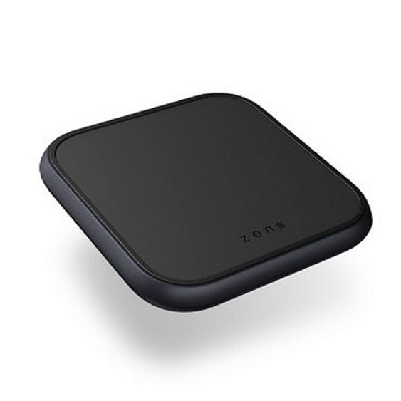 Zens Aluminium Single Fast Wireless Charger + адаптер питания USB-C, 18W, PD. Цвет: чёрный