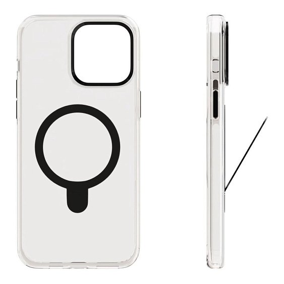 Чехол защитный vlp ring case с MagSafe с подставкой для iPhone 15 Pro. Цвет: чёрный
