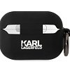 Чехол Lagerfeld NFT 3D Karl для Airpods Pro 2 силиконовый с кольцом. Цвет: чёрный