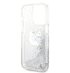 Чехол Lagerfeld Liquid Glitter NFT Choupette head Hard для iPhone 15 Pro. Цвет: серебристый