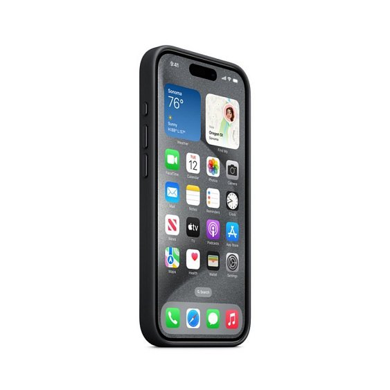 Чехол для iPhone 15 Pro FineWoven Case with MagSafe - Black