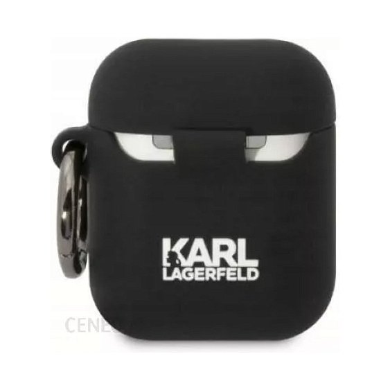 Чехол Lagerfeld NFT 3D Karl для Airpods 1/2 силиконовый с кольцом. Цвет: чёрный