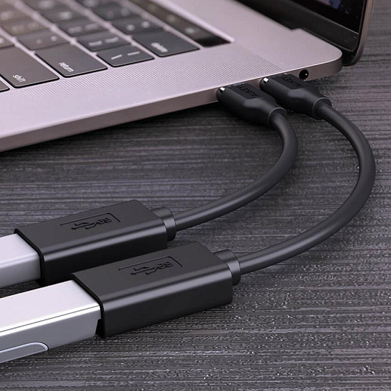 Адаптер Aukey CB-A26 USB Type-C — USB-A для MacBook (2-pack). Цвет: чёрный