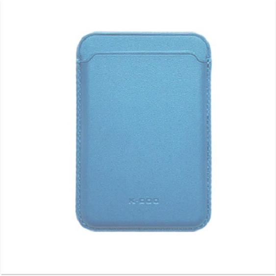 Чехол-бумажник K-Doo Leather Wallet Magsafe, кожаный. Цвет: голубой