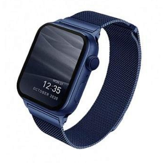 Ремешок из стали Uniq Dante Strap Mesh для Apple Watch 38мм/40мм. Цвет: синий
