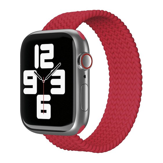 Ремешок нейлоновый плетёный VLP для Apple Watch 42мм/44мм/45мм, L/XL, 2 шт. Цвет: красный