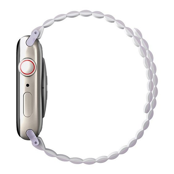Ремешок силиконовый Uniq Revix reversible Magnetic для Apple Watch 42мм/44мм. Цвет:фиолетовый/белый