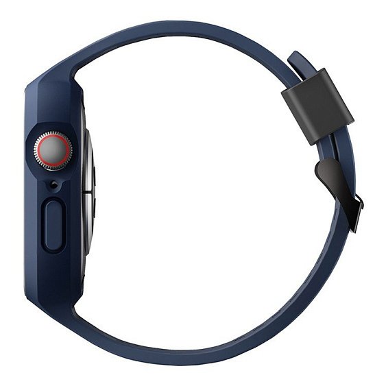 Ремешок силиконовый с чехлом Uniq Monos для Apple Watch 44мм/42мм. Цвет: синий