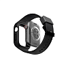 Ремешок силиконовый с чехлом Uniq Monos для Apple Watch 44мм/42мм. Цвет: чёрный
