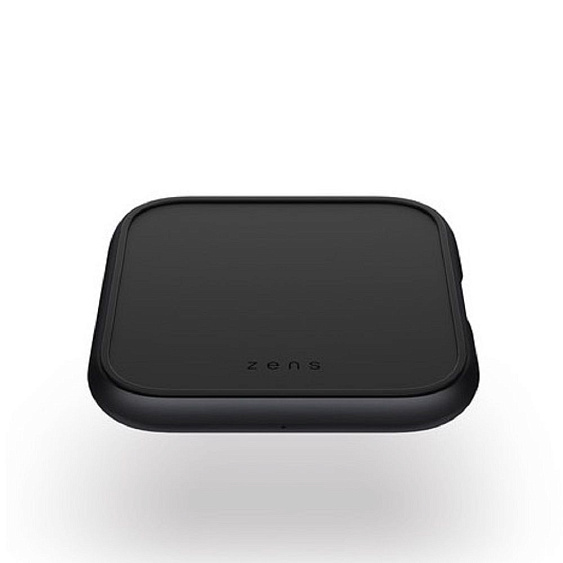 Zens Aluminium Single Fast Wireless Charger + адаптер питания USB-C, 18W, PD. Цвет: чёрный