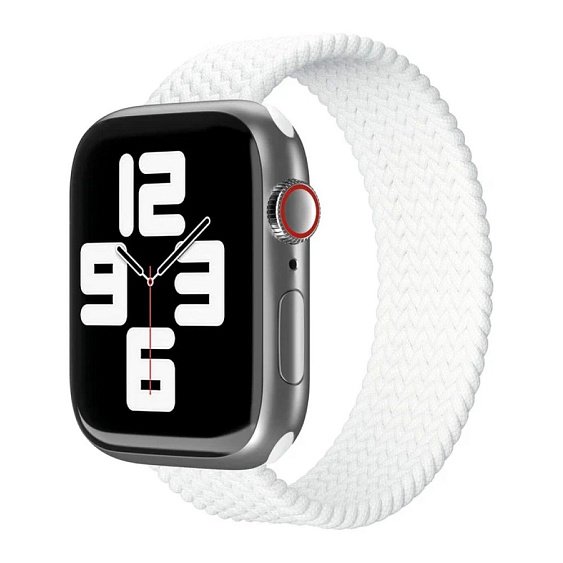 Ремешок нейлоновый плетёный VLP для Apple Watch 42мм/44мм/45мм, L/XL, 2 шт. Цвет: белый