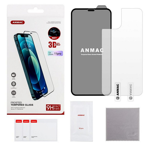 Защитное стекло ANMAC и пленка для iPhone 11 Pro/XS. 2.5D, 0,33 мм.