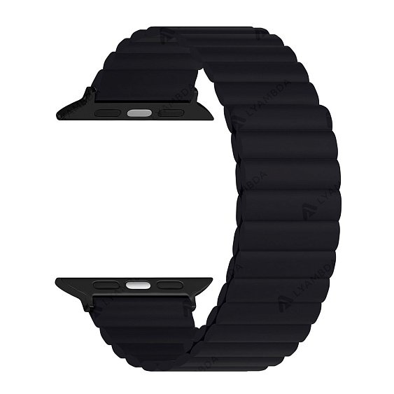 Ремешок силиконовый Lyambda Acrux для Apple Watch 42мм/44мм. Цвет: чёрный