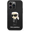 Чехол Lagerfeld для iPhone 14 Pro Max Liquid silicone NFT Karl Ikonik Hard. Цвет: чёрный