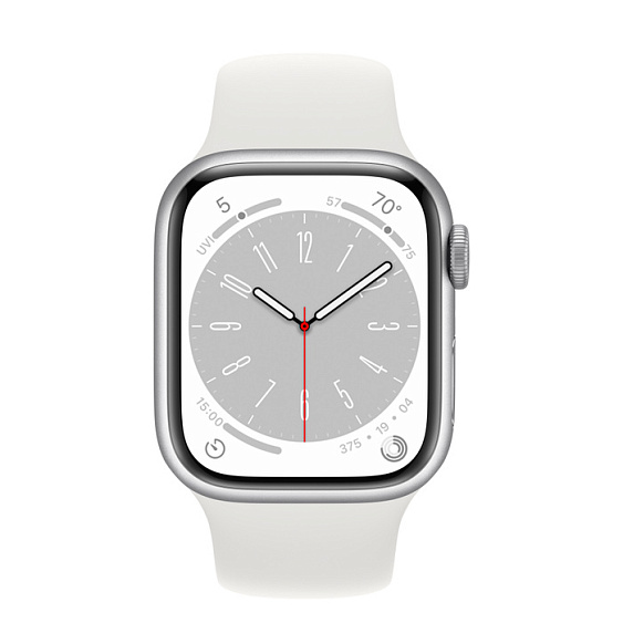 Apple Watch Series 8, 45мм, корпус из алюминия серебристого цвета