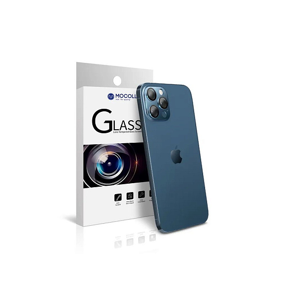Защитное стекло Mocoll 2.5D для камеры iPhone 12 Pro. Цвет: синий