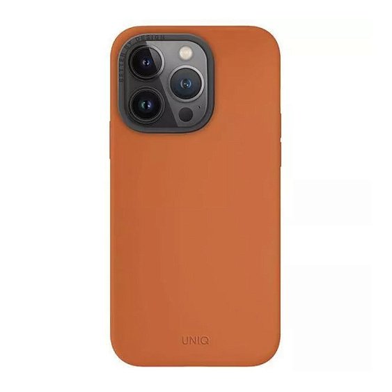 Чехол Uniq LINO MagSafe для iPhone 15 Pro Max. Цвет: оранжевый