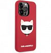 Чехол Lagerfeld для iPhone 14 Pro Max Liquid silicone Choupette Hard (MagSafe). Цвет: красный