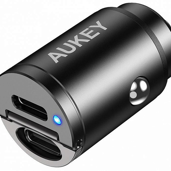 Автомобильное зарядное устройство Aukey с 2 портами 30W USB-C