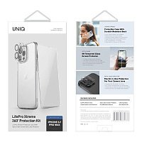 Набор Uniq Bundle 360 из Lifepro Xtreme+Optix glass+Camera lens для iPhone 14 Pro Max