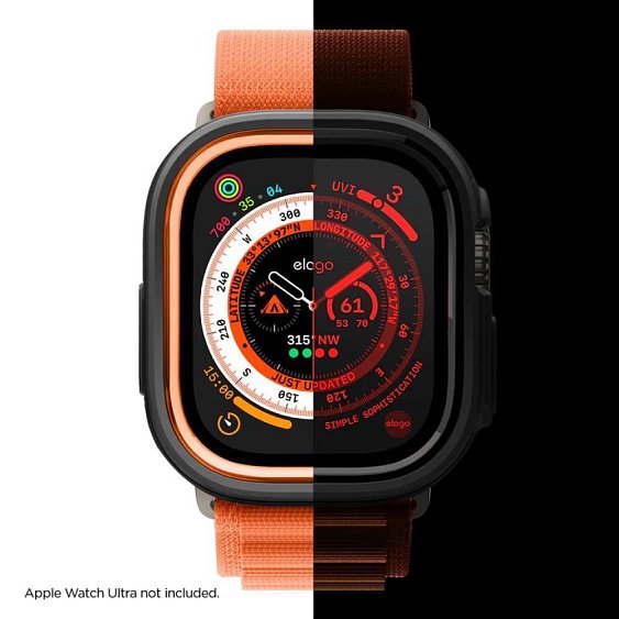 Чехол Elago DUO case для Apple Watch Ultra 49мм. Цвет: прозрачный/оранжевый