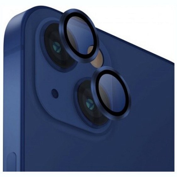 Защитное стекло Uniq OPTIX для камеры iPhone 14/14 Plus. Цвет: синий