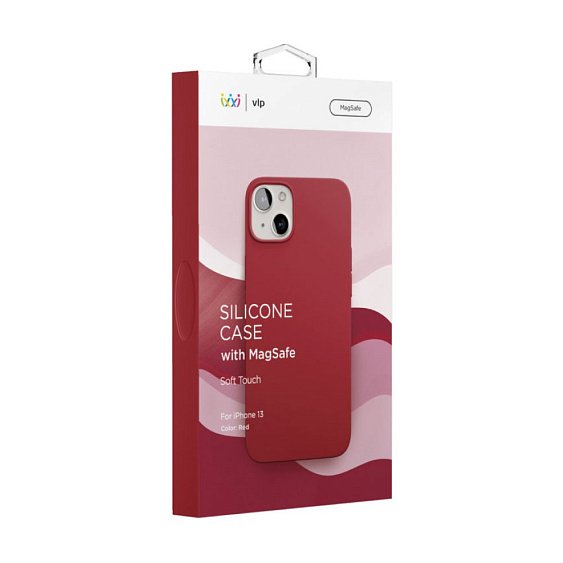 Чехол защитный vlp silicone case с MagSafe для iPhone 13. Цвет: красный