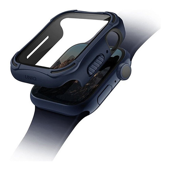 Чехол Uniq Torres антимикробный для Apple Watch 4/5/6/SE 44мм. Цвет: синий