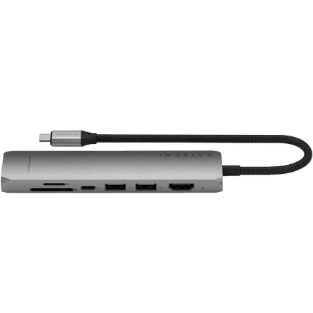 Адаптер Satechi 7-in-1 1хUSB-C+2xUSB-A+HDMI 4K@60Hz+Ethernet 1Гбит. Цвет: серый космос