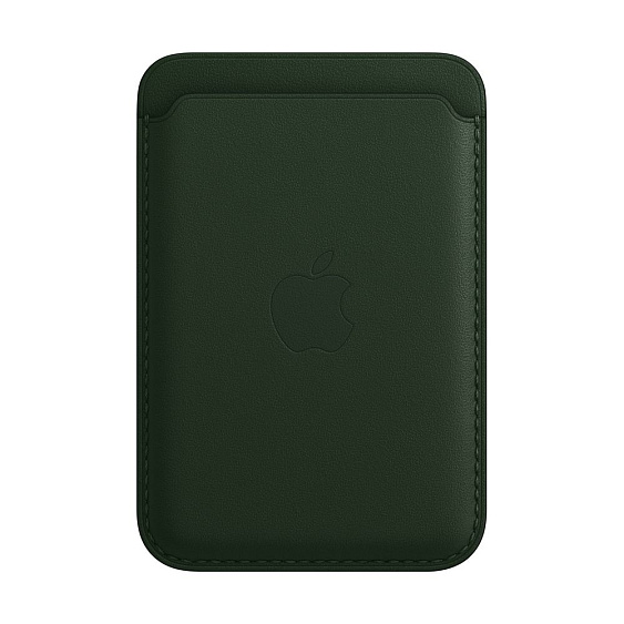 Iphone 13 leather case green sequoia