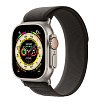 Apple Watch Ultra, 49мм, ремешок "Походная петля" черно-серого цвета, размер S/M