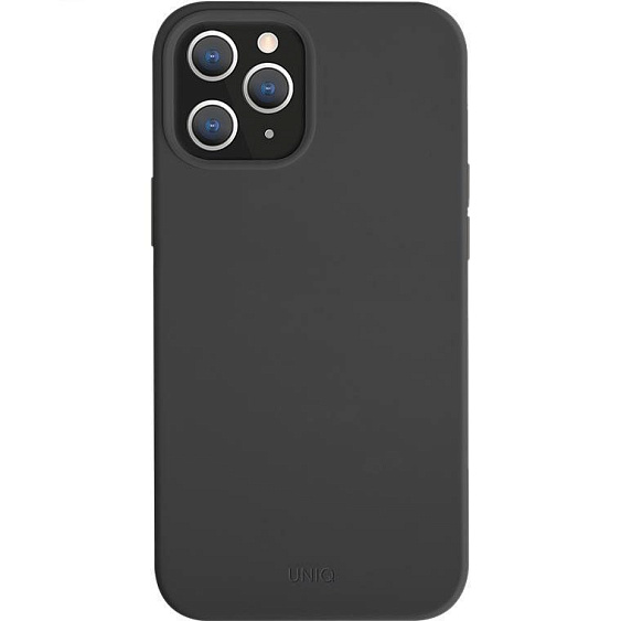 Чехол Uniq LINO для iPhone 12 mini антимикробный. Цвет: чёрный