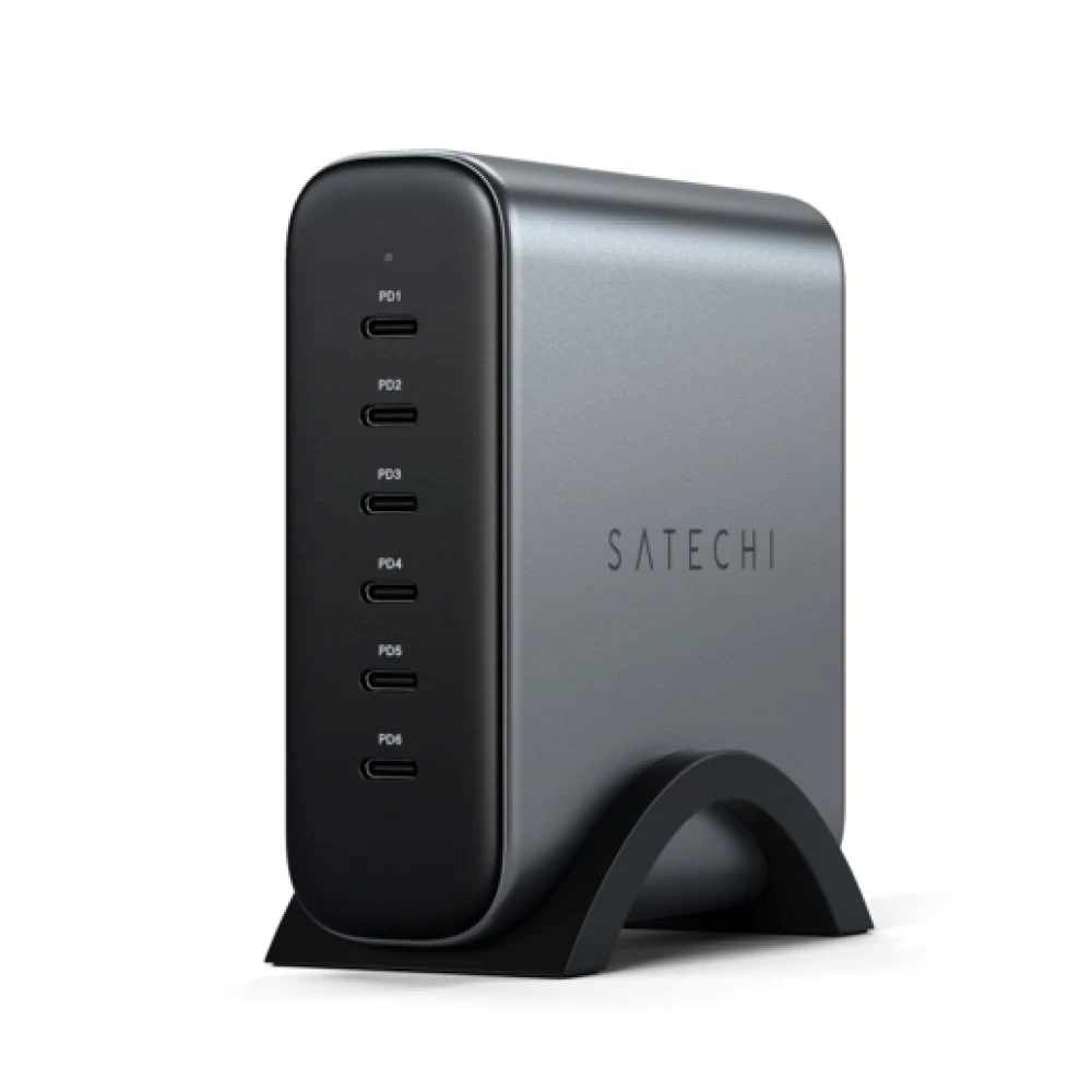Сетевое зарядное устройство Satechi USB-C 6-Port PD GaN Charger 200W. Цвет: серый космос