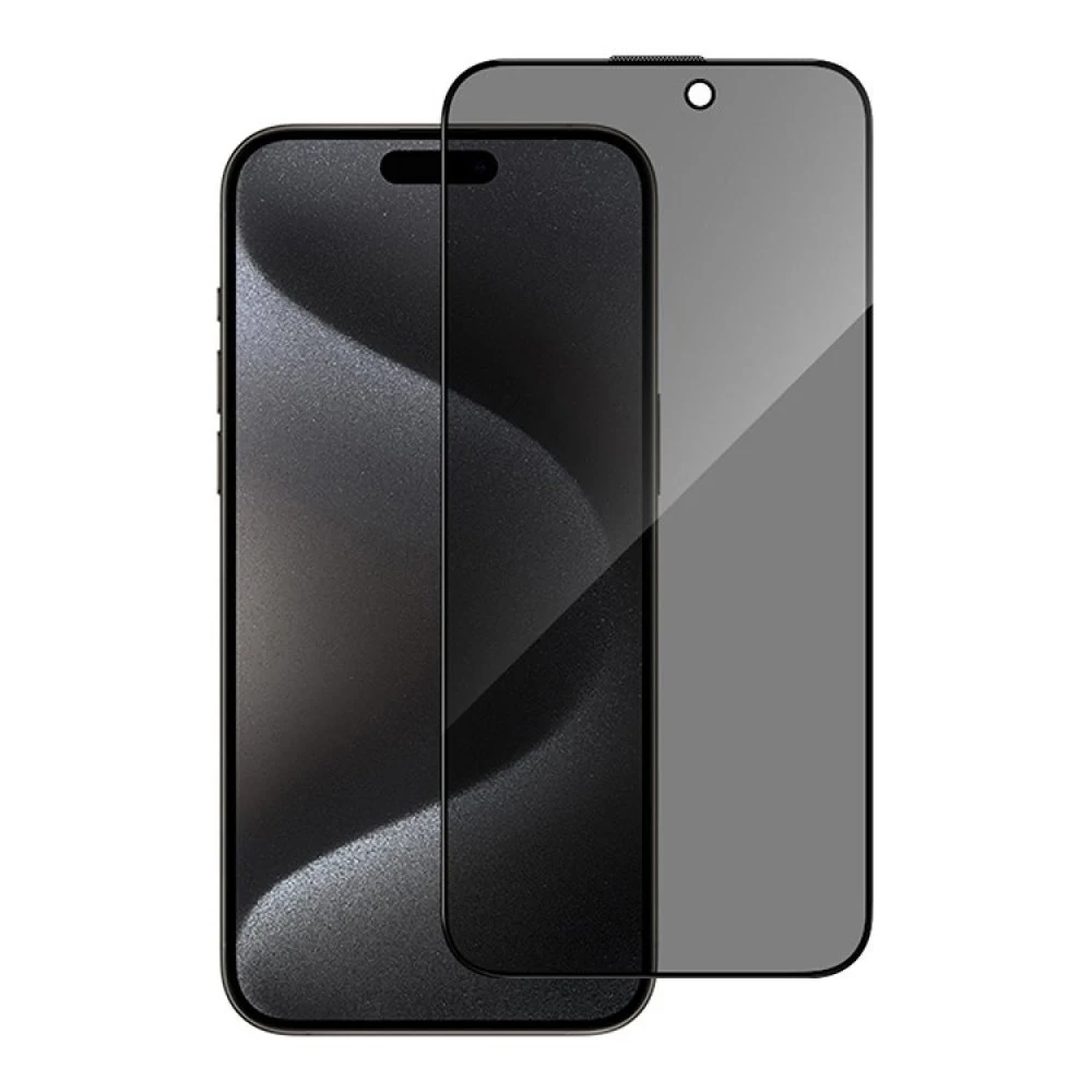 Защитное стекло BlueO Anti-peep Black (приватное)+installer для iPhone 15 Pro Max