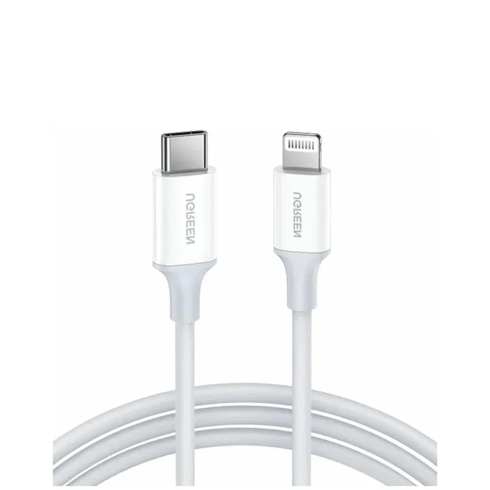 Кабель UGREEN US171 MFI USB-C — Lightning M/M Nickel Plating ABS Shell 0.25м. Цвет: белый