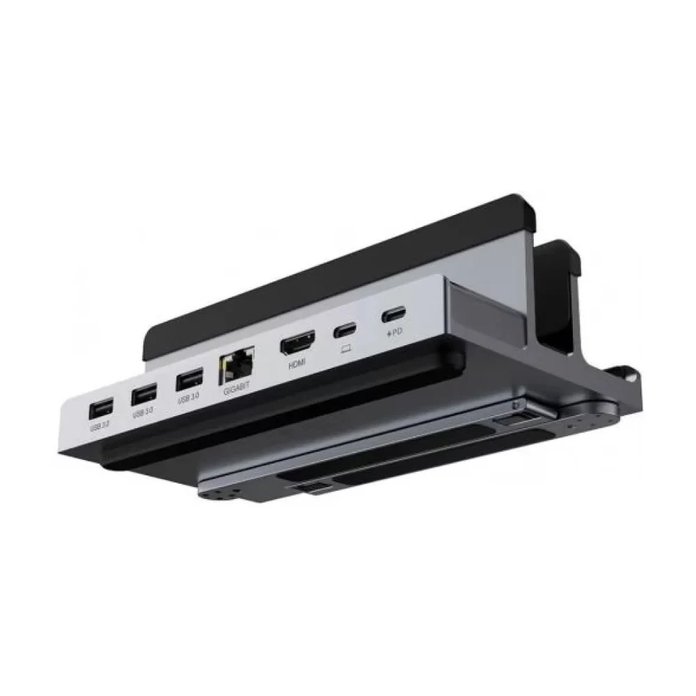 Док-станкиця подставка для ноутбука Lyambda 6 в 1 Type-C /USB 3.0/RJ45/HDMI. Цвет: серый