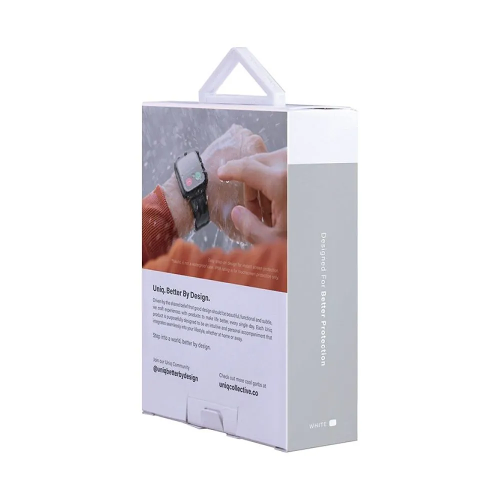 Чехол Uniq Nautic +9H glass влагозащищённый IP68 для Apple Watch 4/5/6/SE 40мм. Цвет: белый