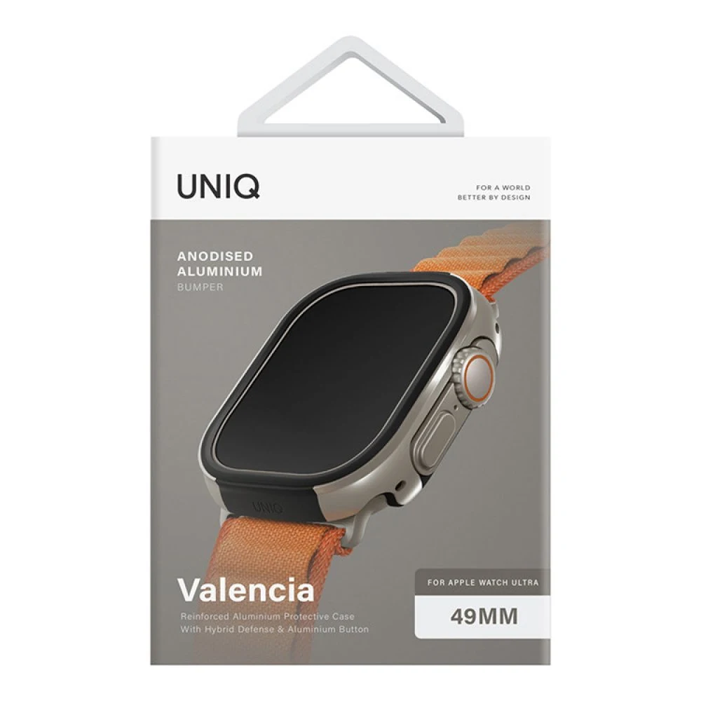 Чехол Uniq Valencia aluminium для Apple Watch Ultra 49мм. Цвет: серебристый