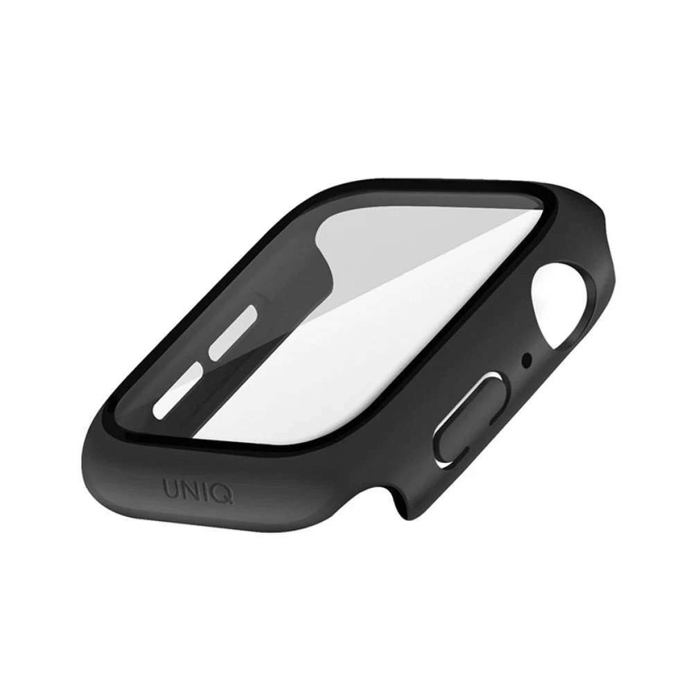 Чехол Uniq Nautic +9H glass влагозащищённый IP68 для Apple Watch 45мм. Цвет: чёрный
