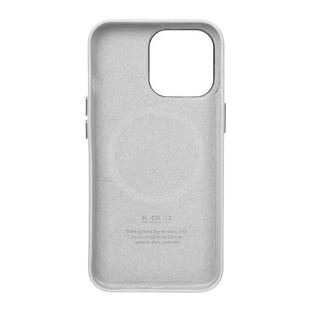 Чехол K-DOO Noble Collection Magsafe для iPhone 13 Pro Max, кожа. Цвет: белый