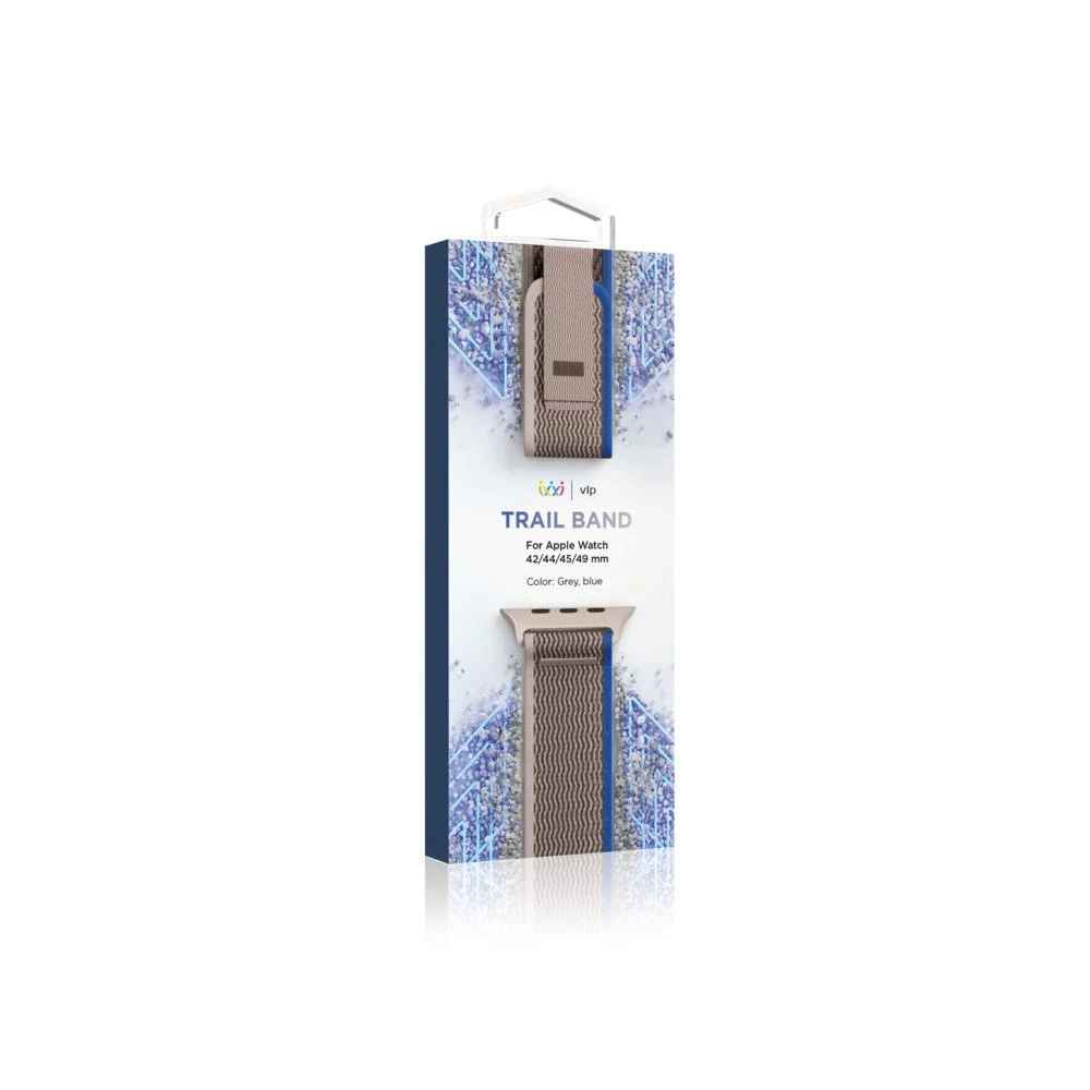 Ремешок нейлоновый VLP Trail Band для Apple Watch 42/44/45/49мм. Цвет: синий/серый