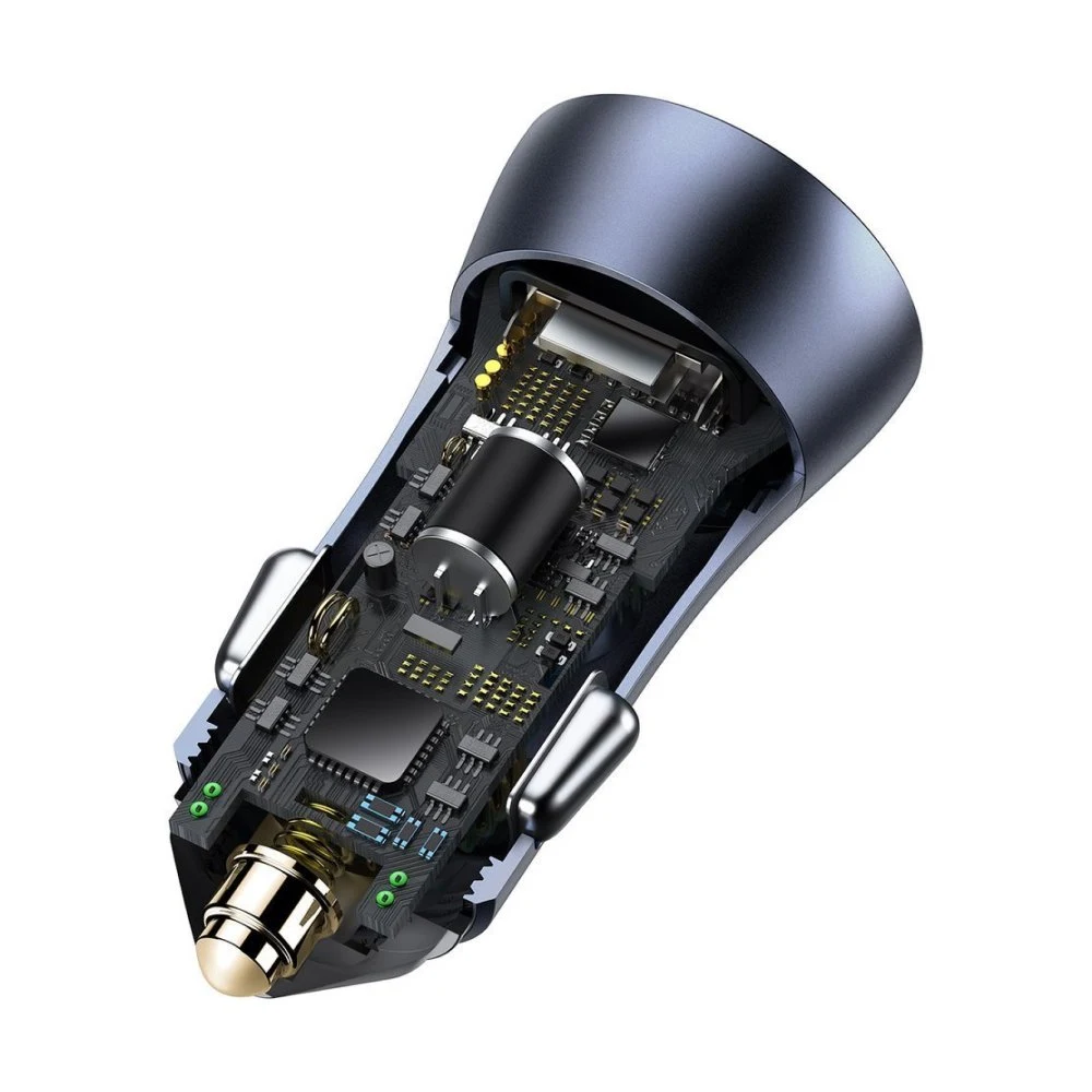 Автомобильное ЗУ Baseus Golden Contactor Pro Dual Fast Car Charger, 40Вт. Цвет: тёмно-серый