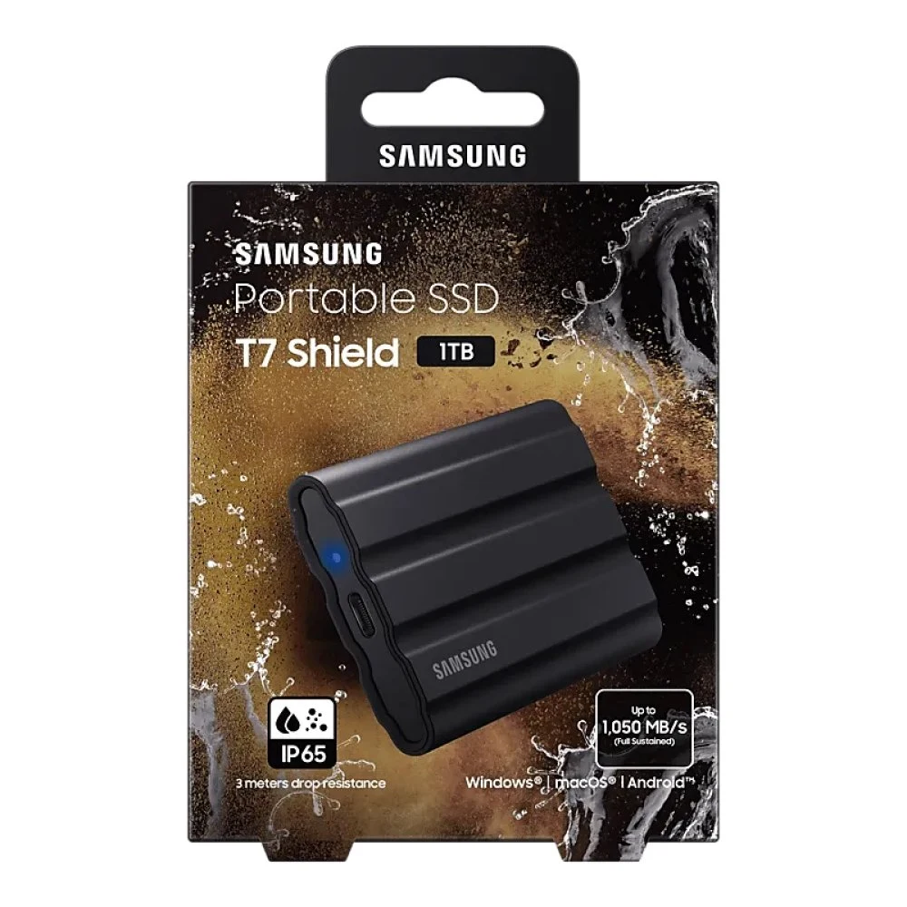 Внешний SSD диск Samsung T7 Shield, 1Тб. Цвет: чёрный