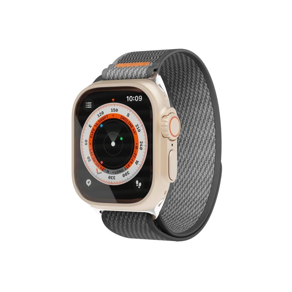 Ремешок нейлоновый VLP Trail Band для Apple Watch 42/44/45/49мм. Цвет: чёрный/серый