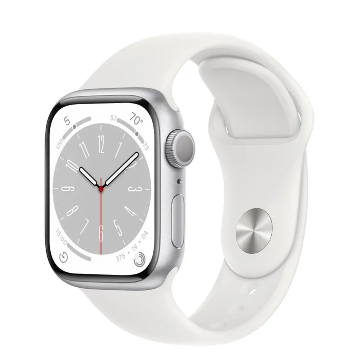 Apple Watch Series 8, 45мм, корпус из алюминия серебристого цвета