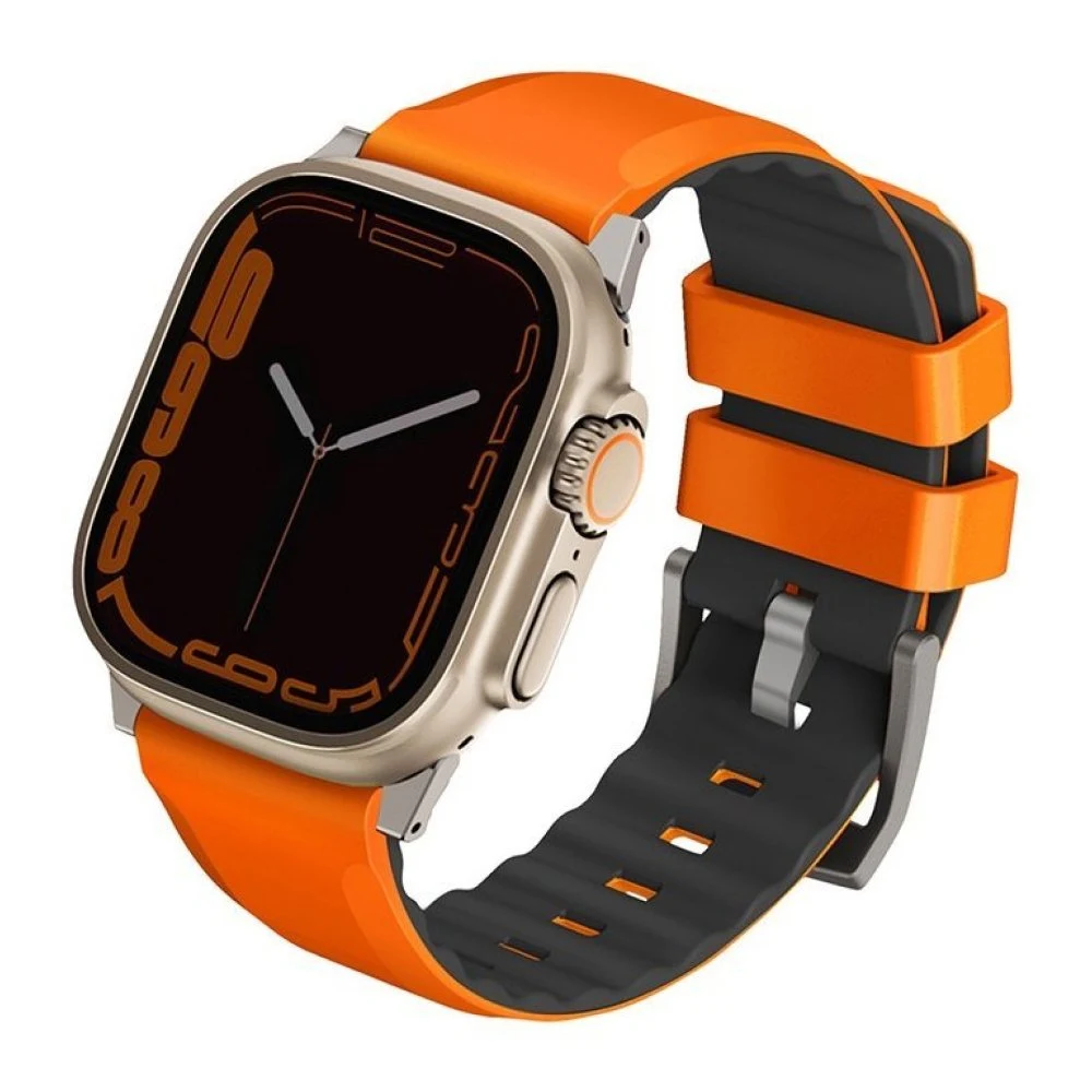 Ремешок силиконовый Uniq Linus для Apple Watch 44мм/42мм. Цвет: оранжевый