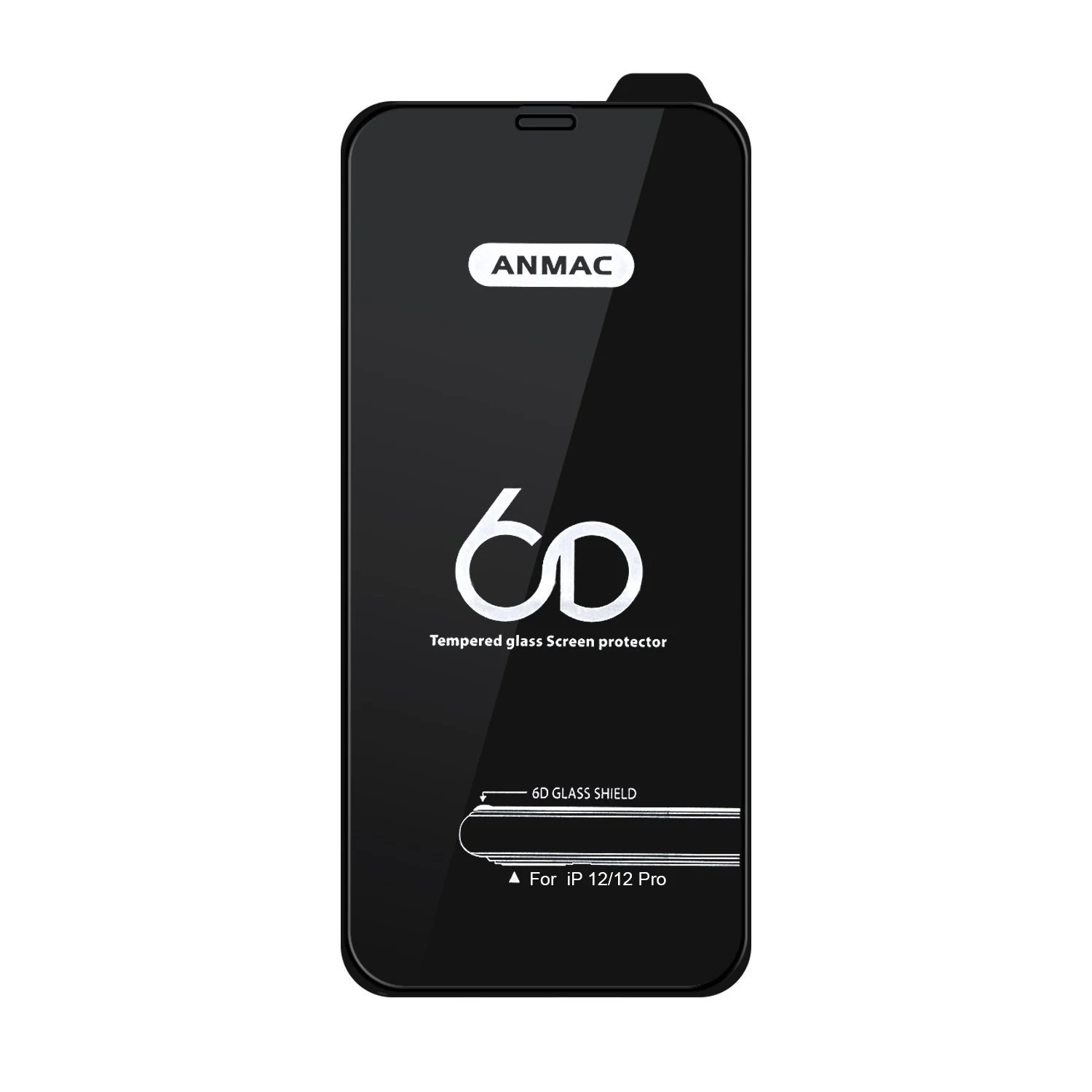 Защитное стекло ANMAC для iPhone 12/12 Pro, 6D, тп