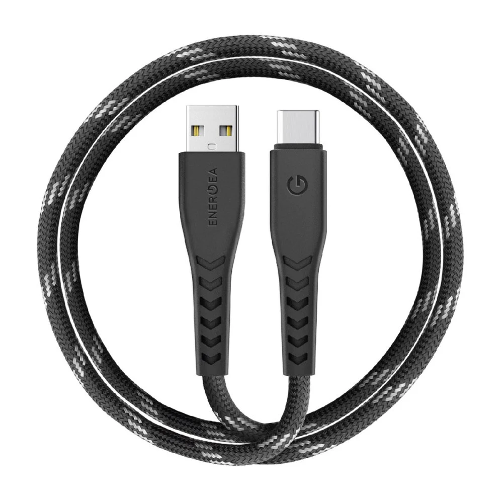 Кабель EnergEA NyloFlex USB-A - USB-C 5A 1.5м. Цвет: чёрный