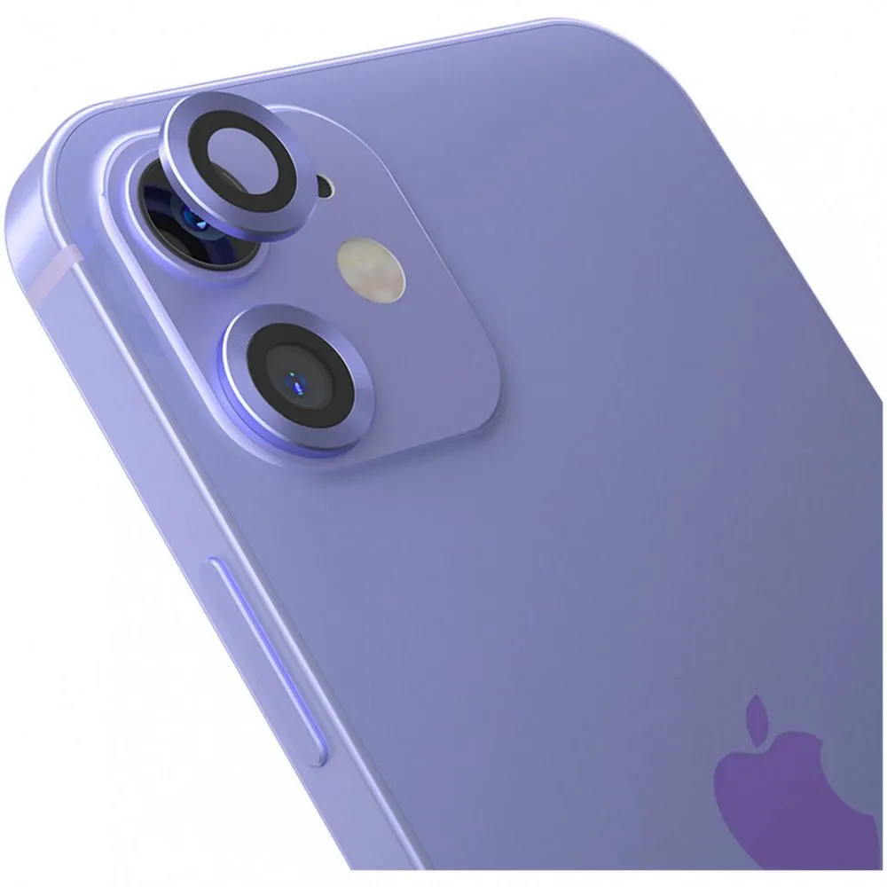 Стекло BlueO Camera Armor Lens (алюм.кромка, 2шт) для iPhone 11/12/12 mini, 0.26. Цвет: фиолетовый