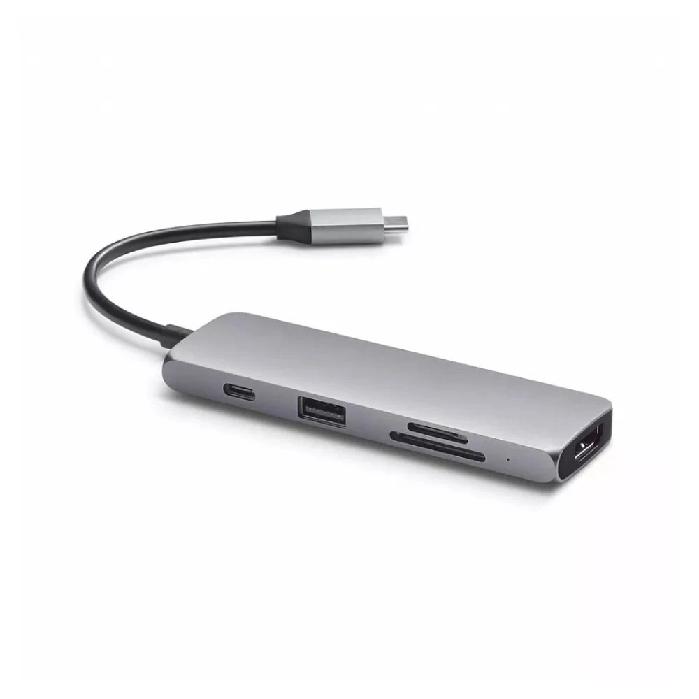 Хаб Satechi USB-C Multiport Pro 1xUSB 3.0, SD, microSD, 1xHDMI, 1xUSB-C. Цвет: серый космос
